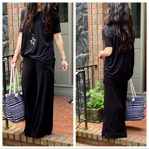 FABULOUS SHORT SLEEVES SIDE RUCHED LOOSE FIT TUNIC - Picture 7 of 16